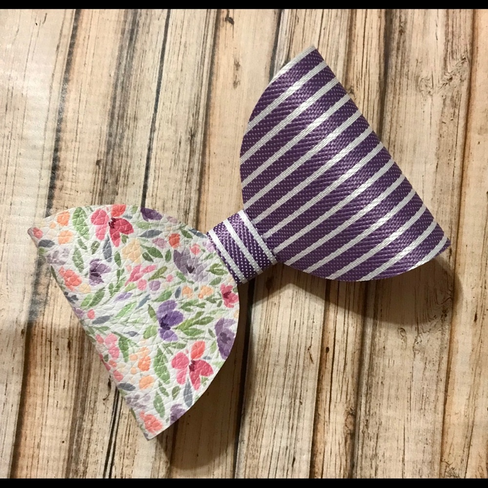 PICK ANY 4 two tone faux leather bows